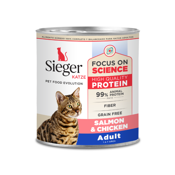 Lata Sieger Katze Salmon y Pollo x 340grs