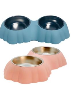 Comedero Doble Celeste/Rosa