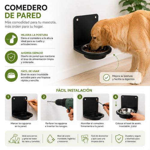 Comedero Metal Pared - Imagen 3